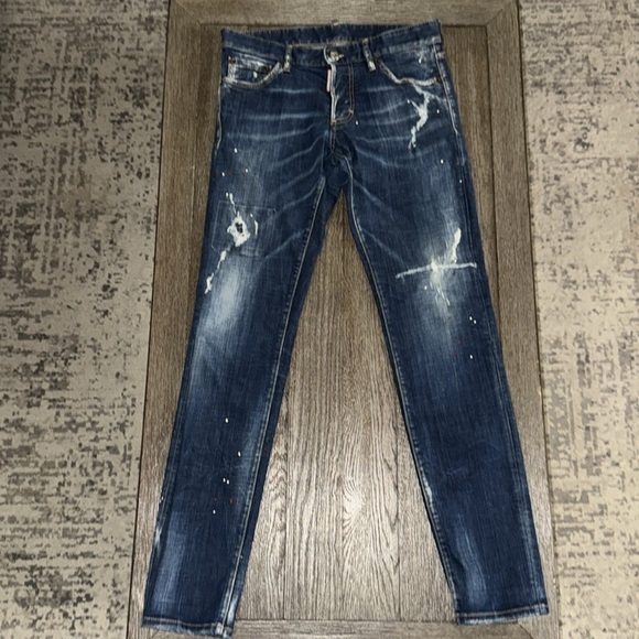 Dsquared2 Slim Distressed Jeans Blue - Picture 1 of 16